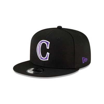 Black Colorado Rockies Hat - New Era MLB Ligature 9FIFTY Snapback Caps USA8950476